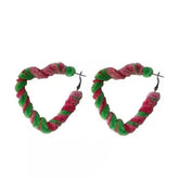 Fuzzy Heart Hoop Earrings