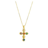 Mafia Mama Cross Charm Necklace