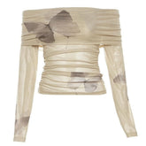 Butterfly Aesthetic Bardot Top