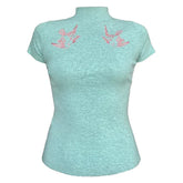 Coquette Shallow Print Top