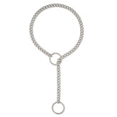 Double Ring Drop Chain Necklace