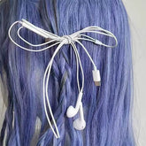 Earphone Bow Hair Clip