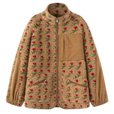 Floral Faux Sherpa Fleece Jacket