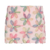 Floral Sequin Mini Skirt