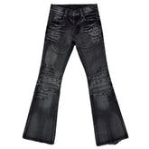 Grunge Distressed Flare Jeans