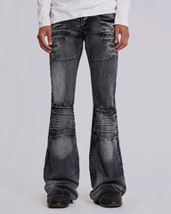 Grunge Distressed Flare Jeans