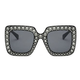 Oversized Square Rhinestone Sunglasses