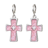 Pastel Goth Cross Earrings