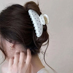 Polka Dot Pattern Hair Claw Clips
