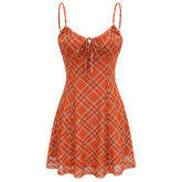Preppy Style Plaid Mini Dress