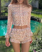 Secret Garden Floral Top & Shorts Set