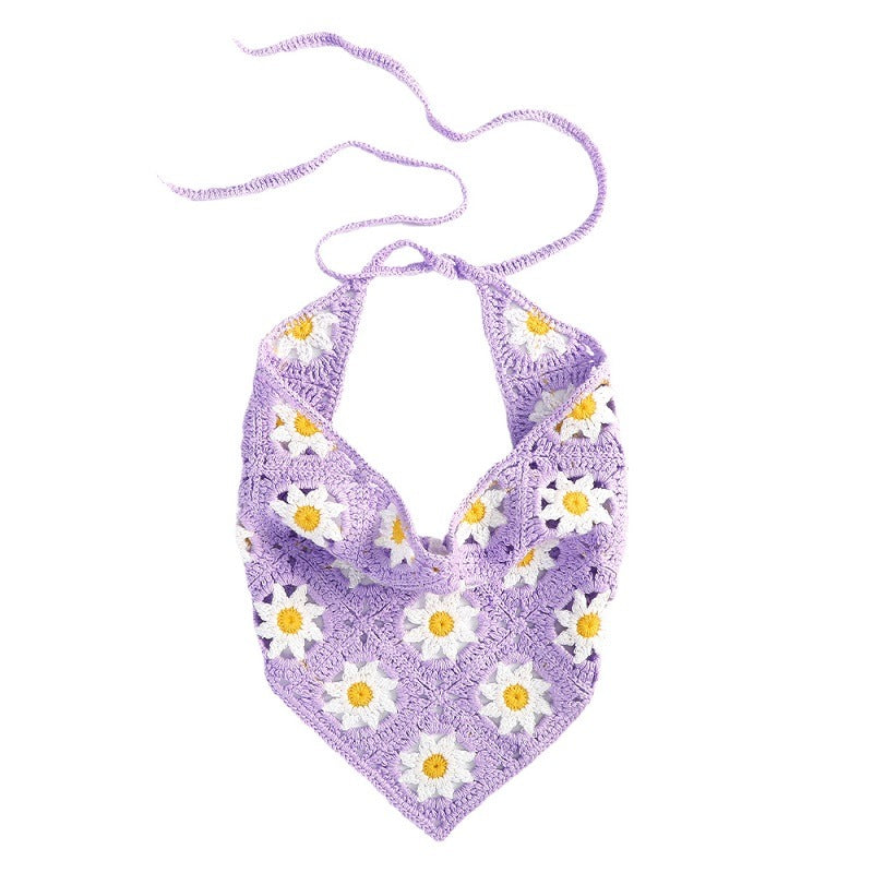 Daisy Crochet Hair Scarf