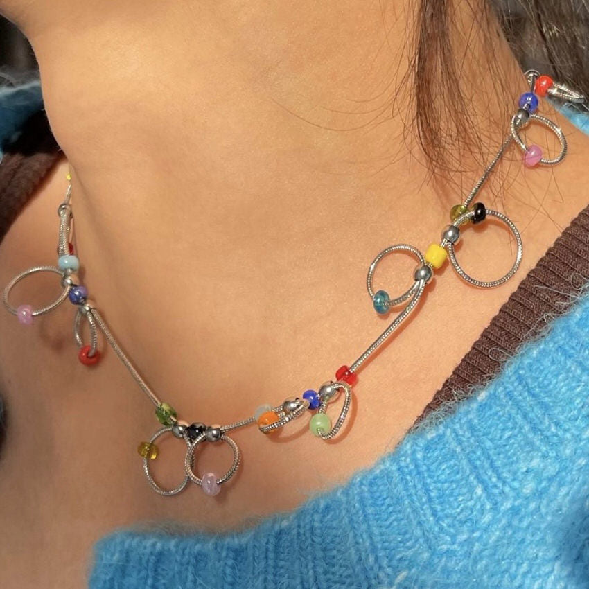Indie Kid Beaded Chain Choker