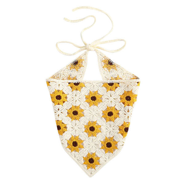 Sunflower Crochet Hair Scarf