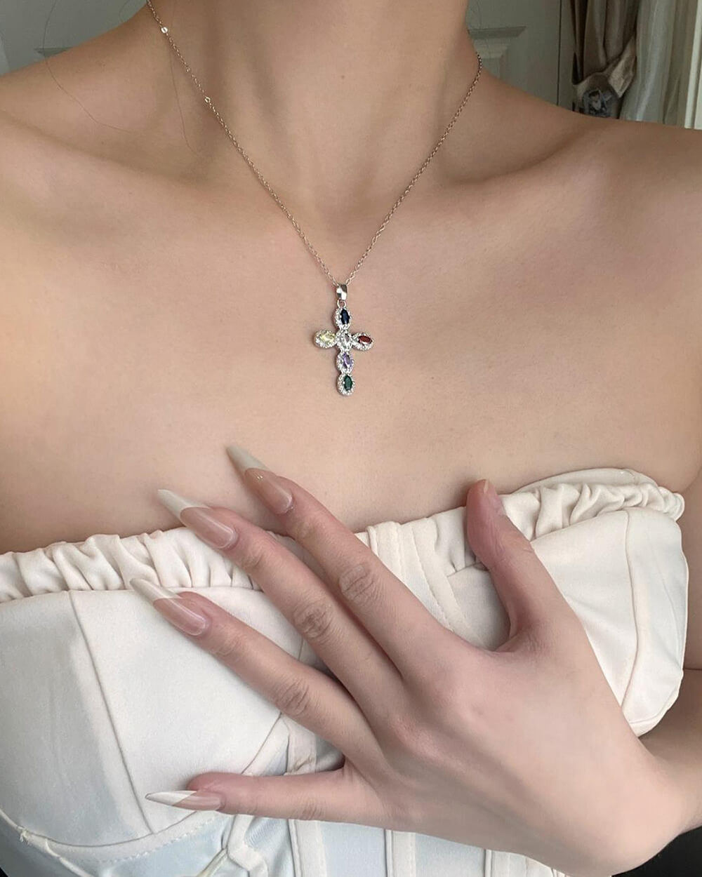 Mafia Mama Cross Charm Necklace