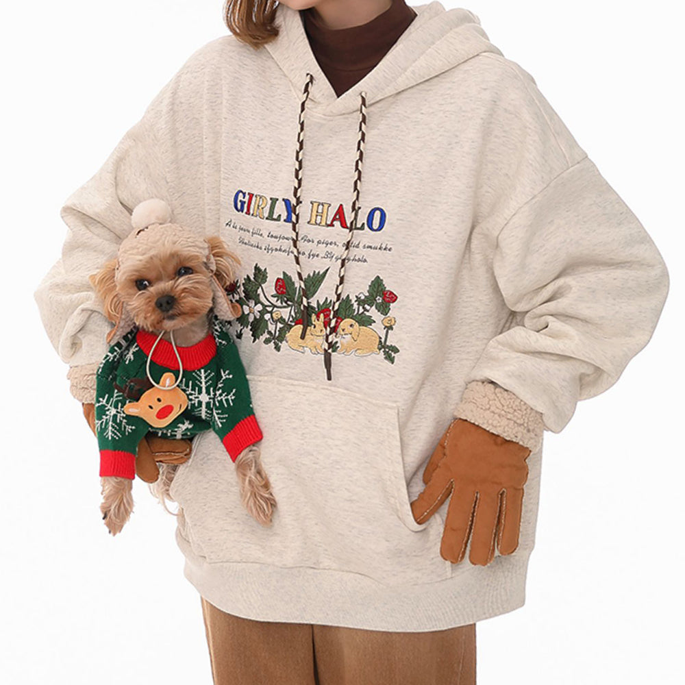 Bunny Embroidery Cottagecore Hoodie