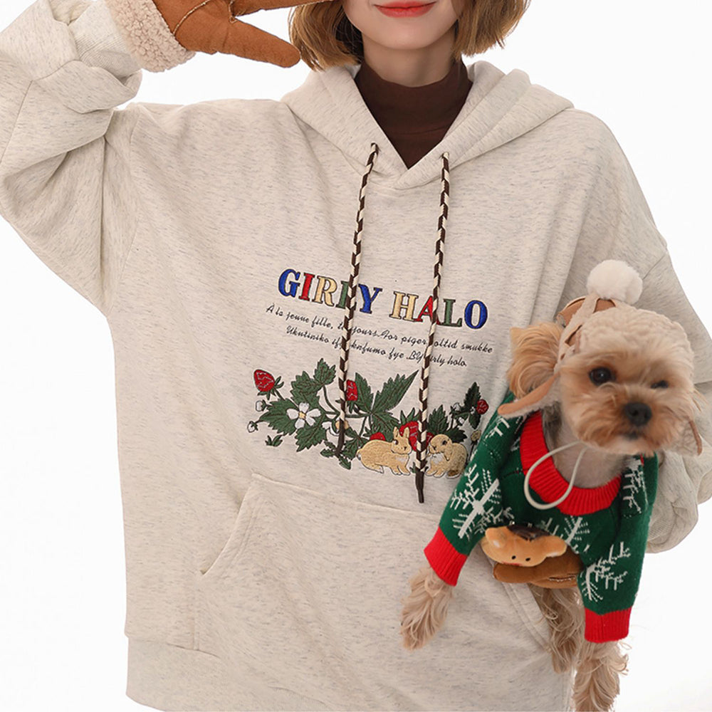 Bunny Embroidery Cottagecore Hoodie