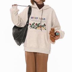 Bunny Embroidery Cottagecore Hoodie