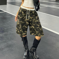 Camouflage Bow Side Cargo Shorts