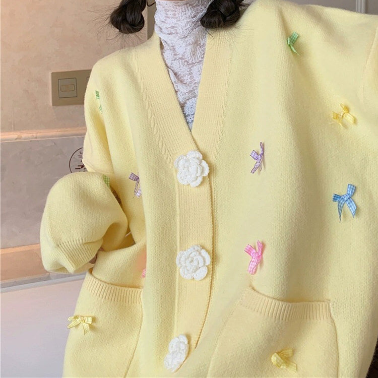 Coquette Girl Bow Cardigan