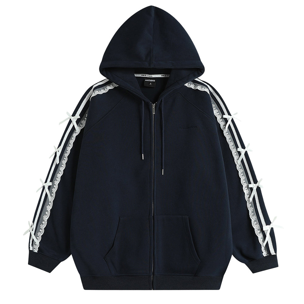 Coquette Lace Sleeve Hoodie