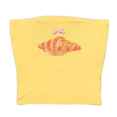 Croissant Print Tube Top