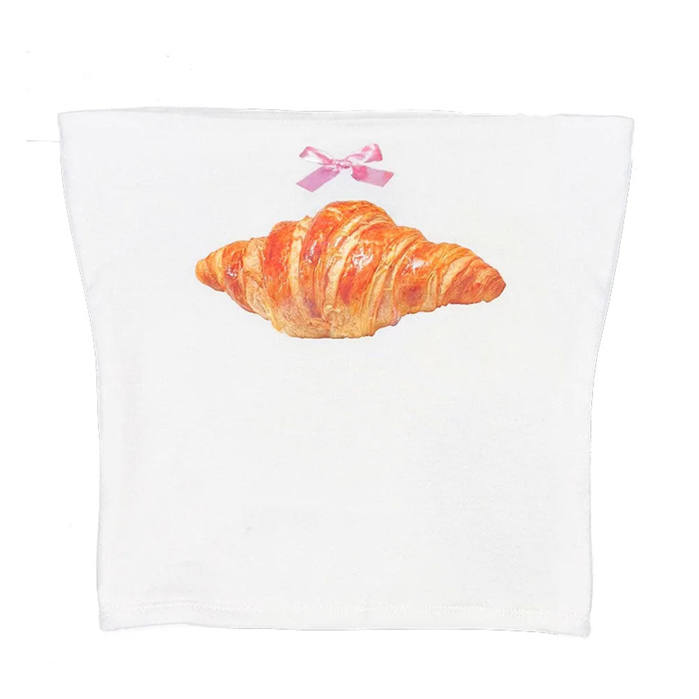 Croissant Print Tube Top