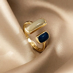 Double Stone Aesthetic Ring