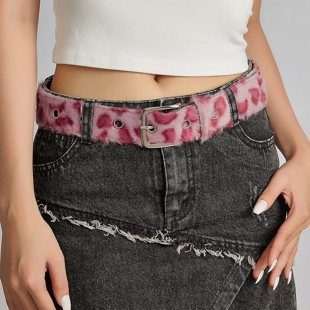 Wild Aura Faux Fur Leopard Belt