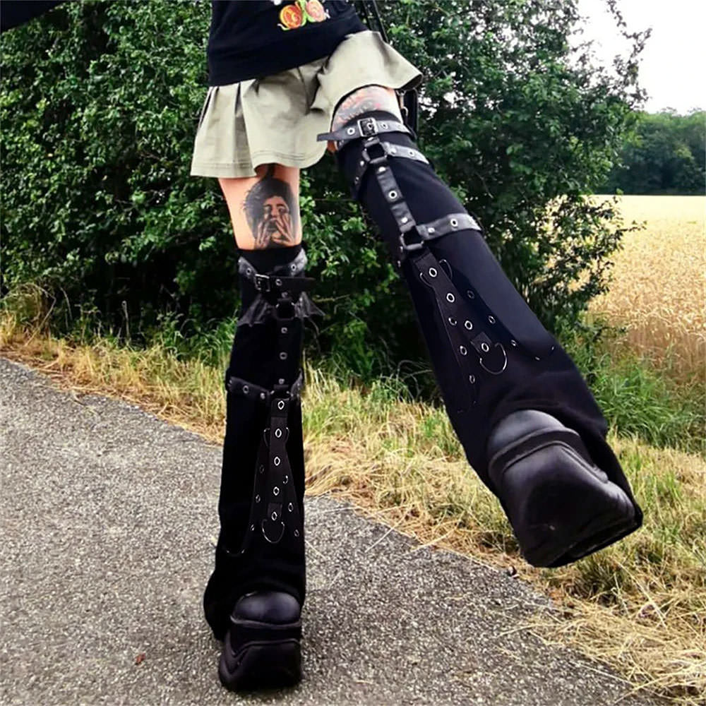 Grunge Aesthetic Flare Leg Warmers
