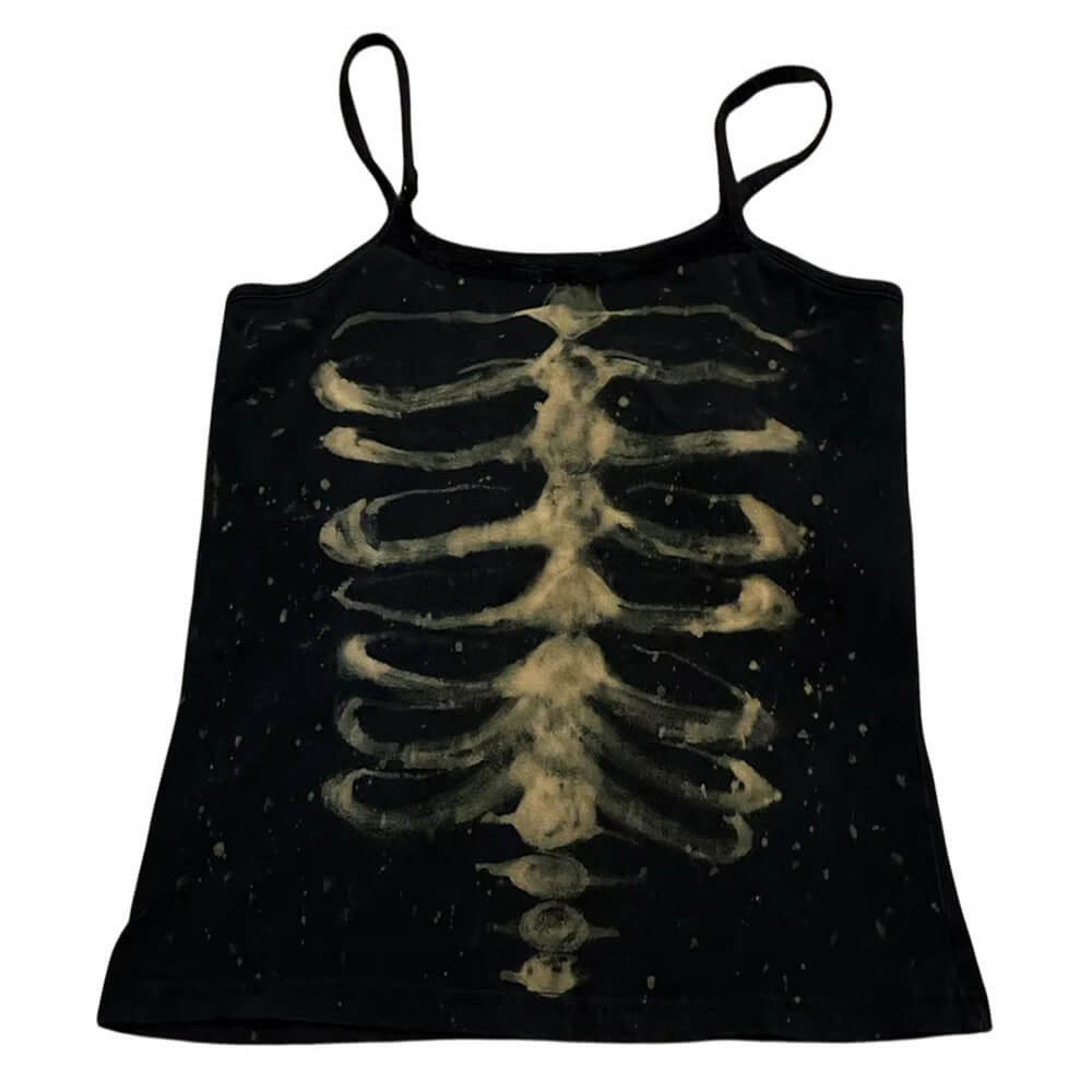 Grunge Skeleton Print Tank Top