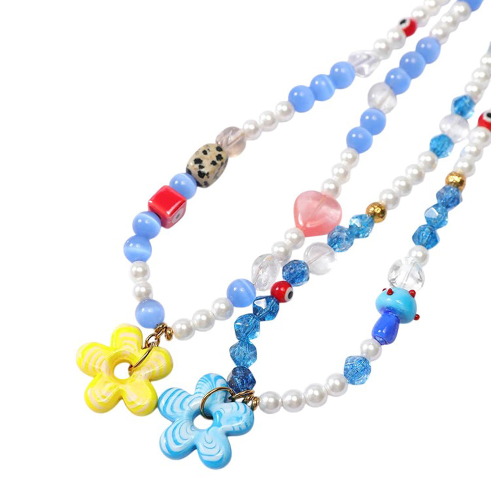 Indie Kid Flower Beaded Necklace