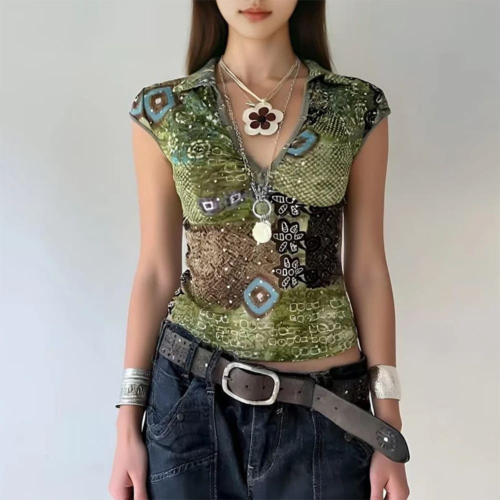 Indie Kid Flower Fitted Shirt