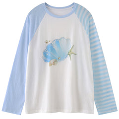 Mermaidcore Graphic Long Sleeve Top