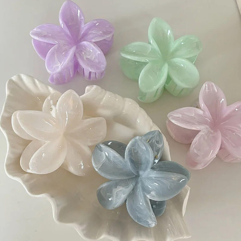 Pastel Hibiscus Flower Hair Claw