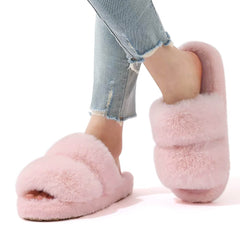 Soft Girl Fluffy Slippers in Pink