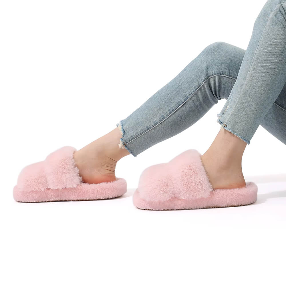 Soft Girl Fluffy Slippers in Pink