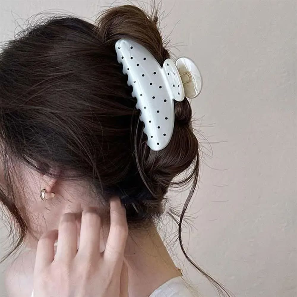 Polka Dot Pattern Hair Claw Clips