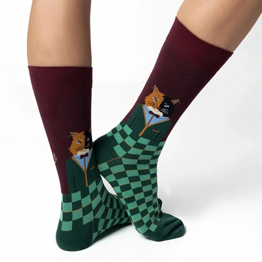 Preppy Cat Aesthetic Socks