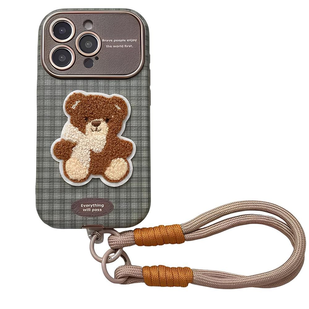 Puppy & Bear Embroidery iPhone Case