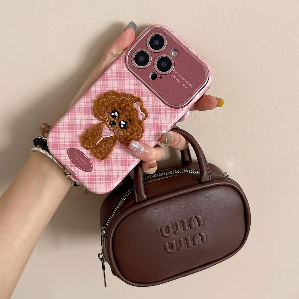 Puppy & Bear Embroidery iPhone Case