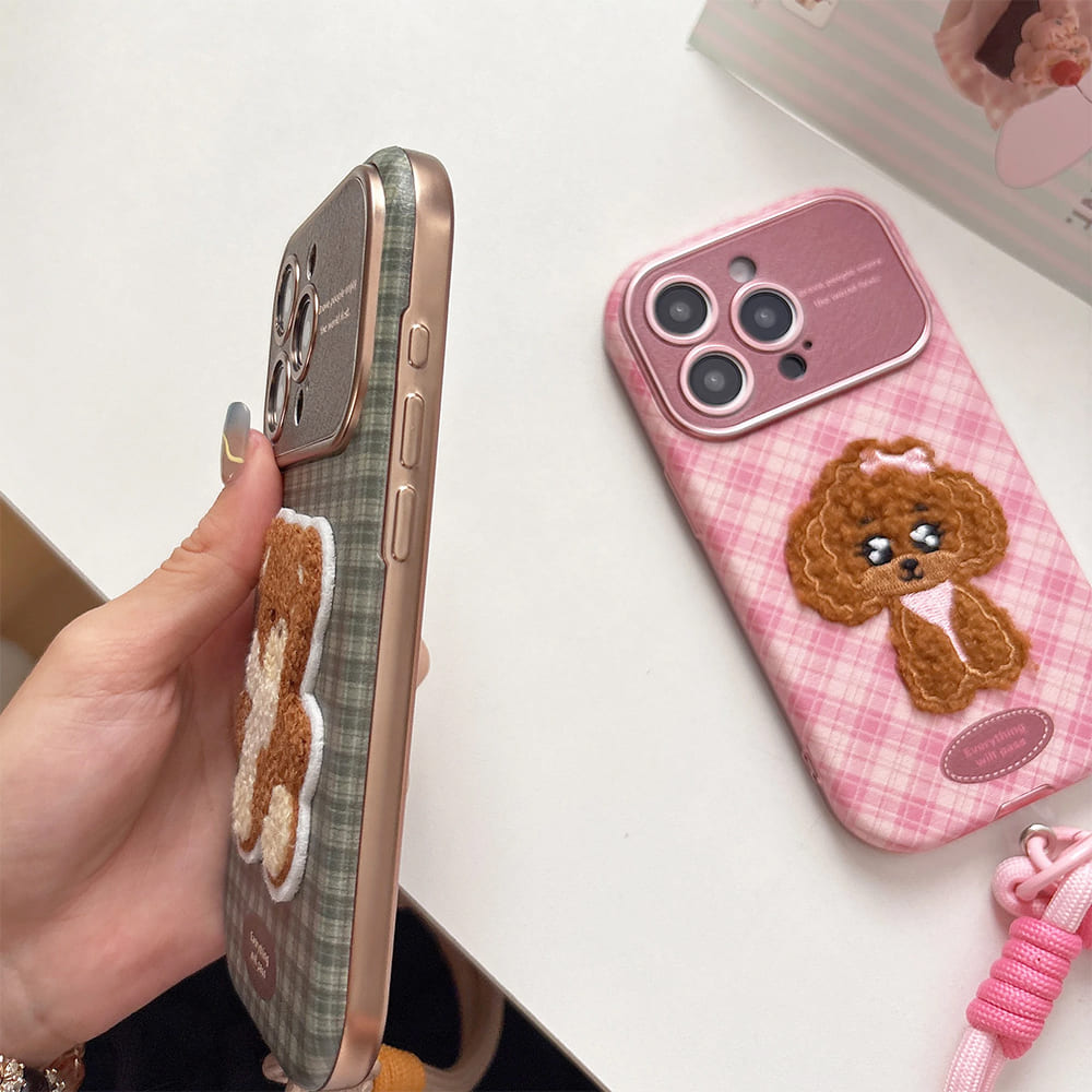 Puppy & Bear Embroidery iPhone Case