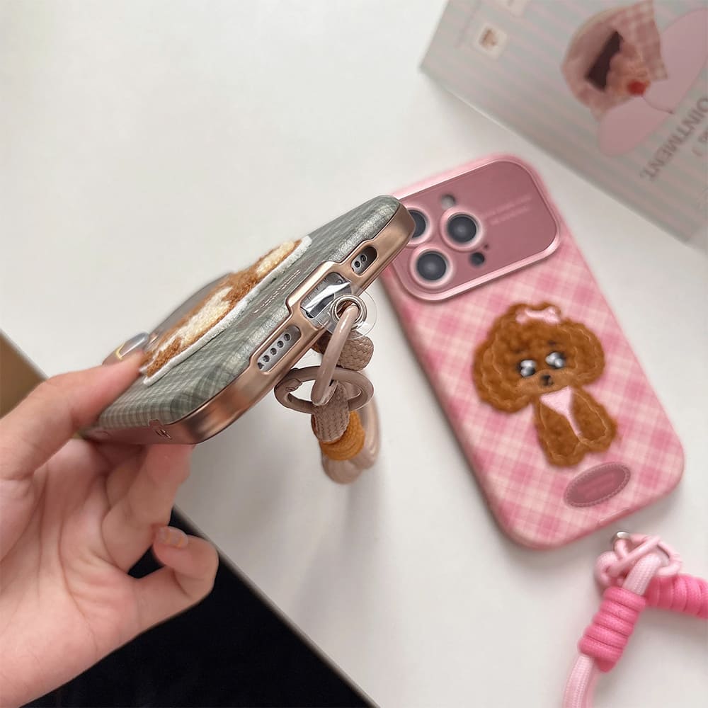 Puppy & Bear Embroidery iPhone Case
