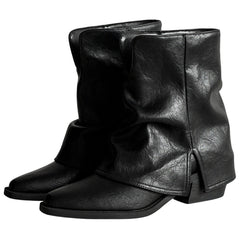 Slouchy Fit Block Heel Boots