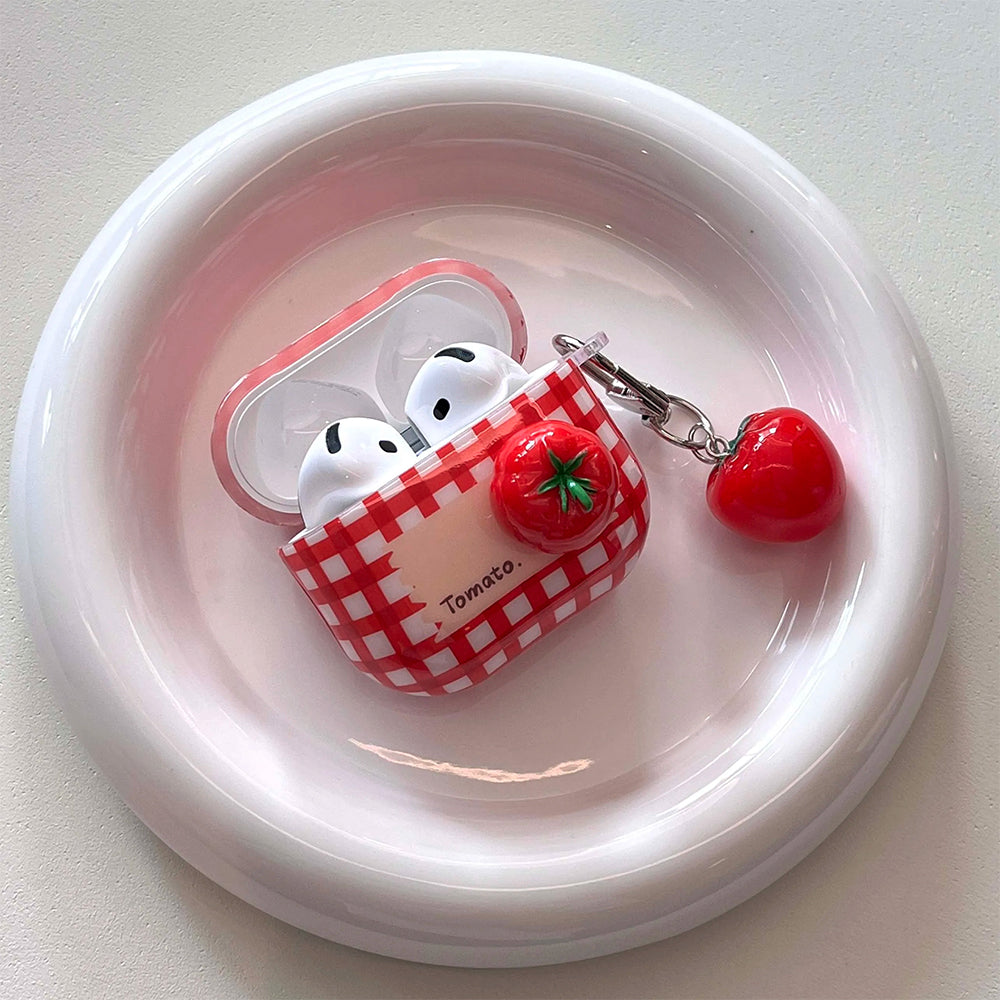 Tomato Checkered AirPods Case