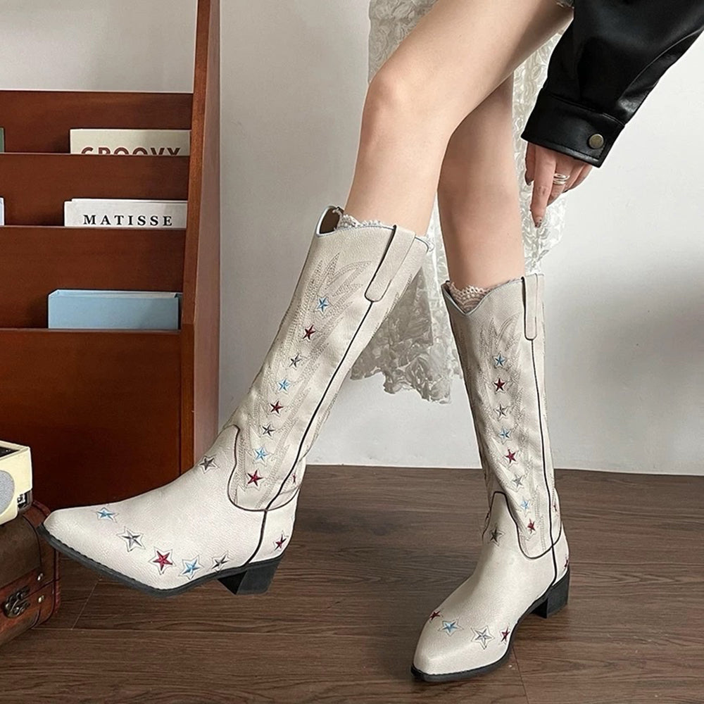 Y2K Western Star Boots
